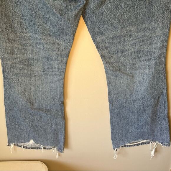 American Eagle Light Wash Distressed Flare Jean Size 12 Long - Picture 11 of 13